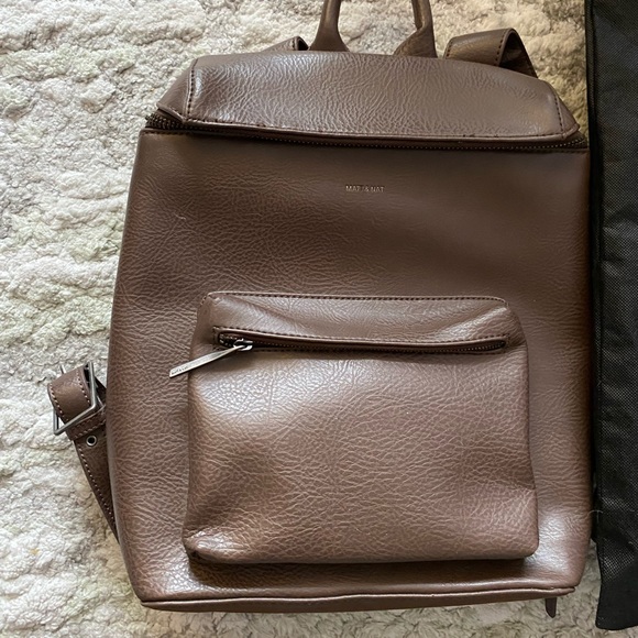 MATT&NAT Structured Backpack in Espresso Brown - Picture 2 of 7